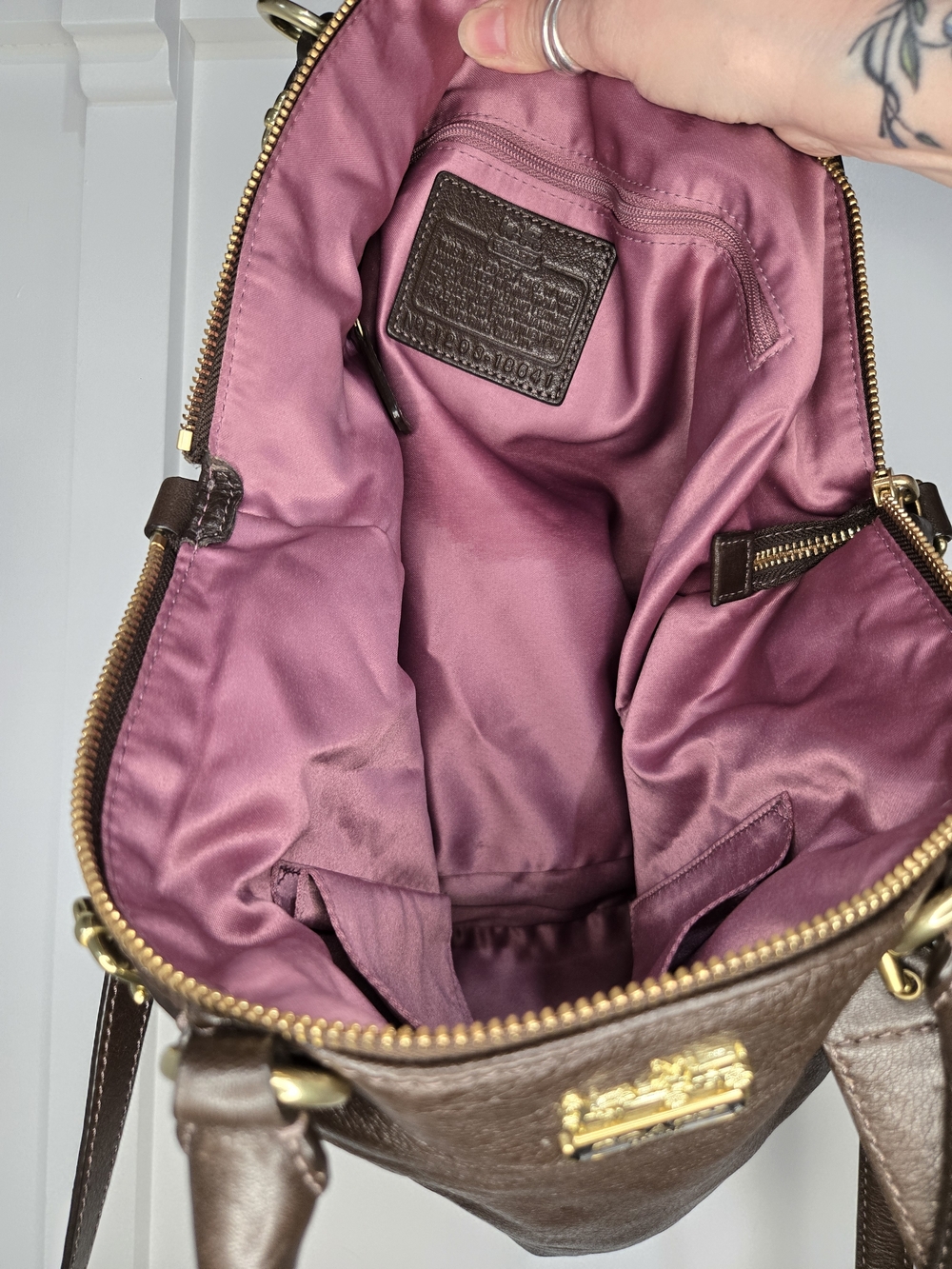 Coach Brown Leather Satchel with Shoulder Strap - Picture 4 of 13